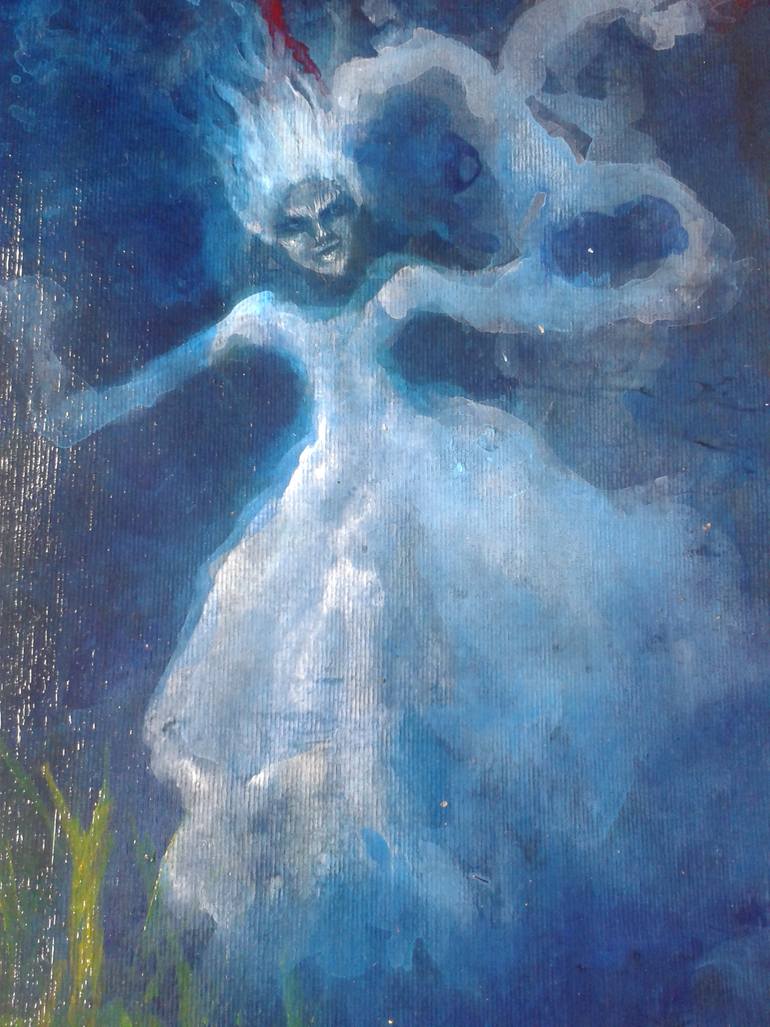 Original Surrealism Fantasy Painting by Angela Miniscalco