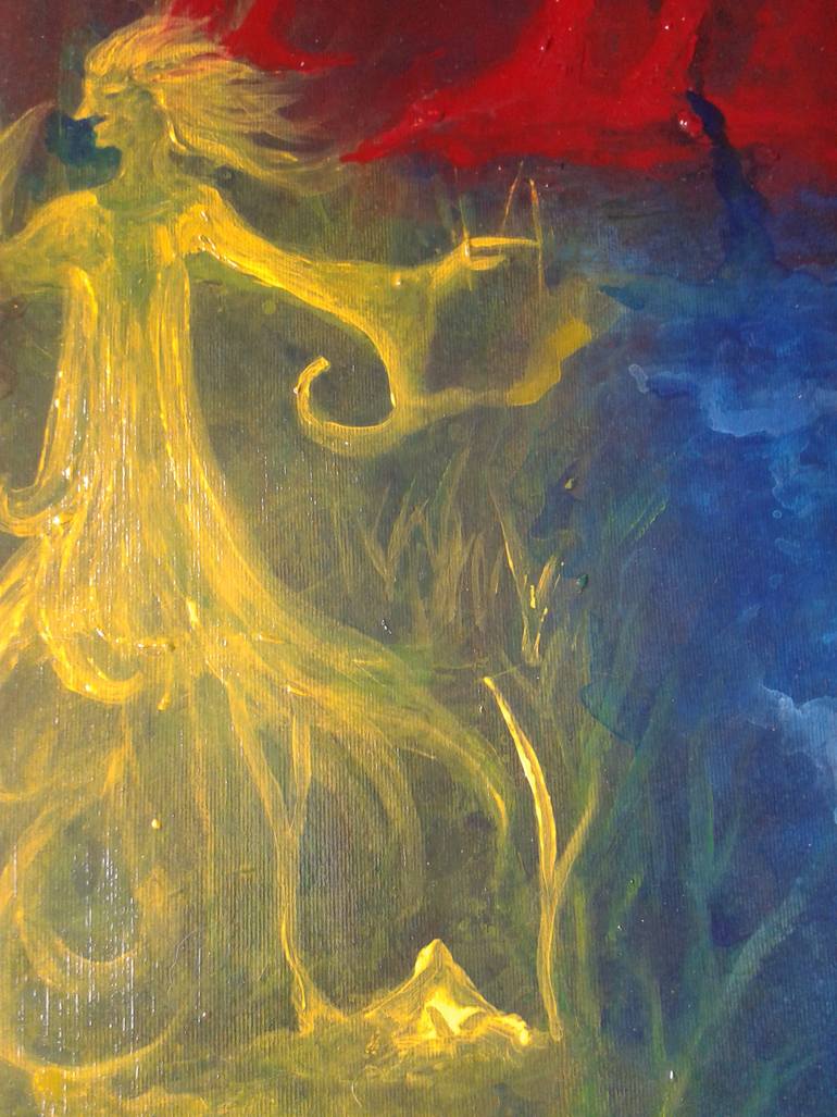 Original Surrealism Fantasy Painting by Angela Miniscalco