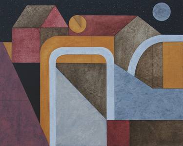 Original Bauhaus Abstract Painting by Dan Steven
