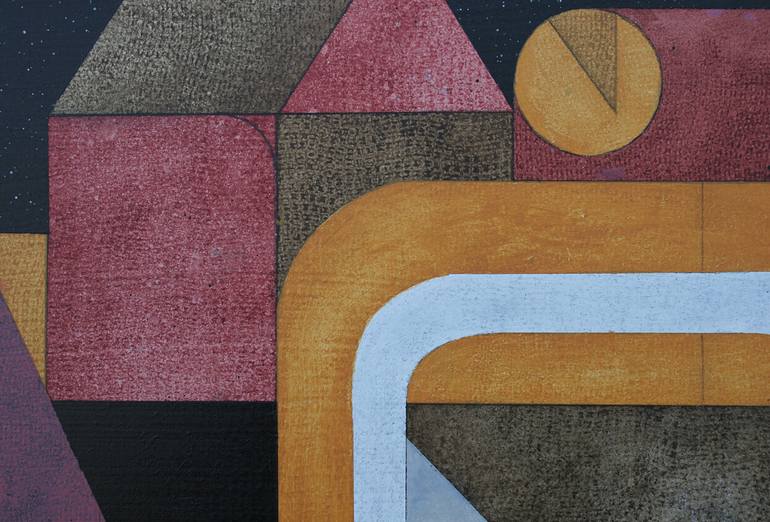 Original Bauhaus Abstract Painting by Dan Steven