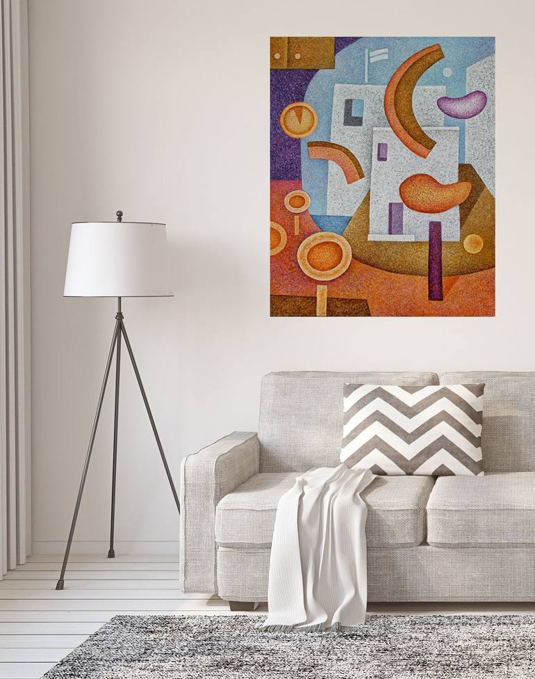 Original Cubism Abstract Painting by Dan Steven