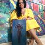 Artist with painting