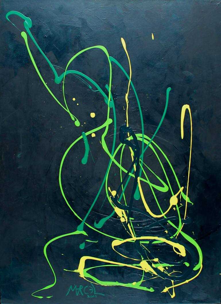 Original Abstract Expressionism Abstract Painting by Marcel De Groot