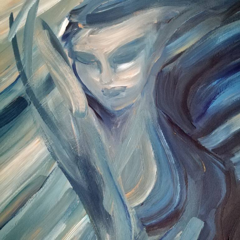 Original Abstract Expressionism Nude Painting by Dijana Vujacic