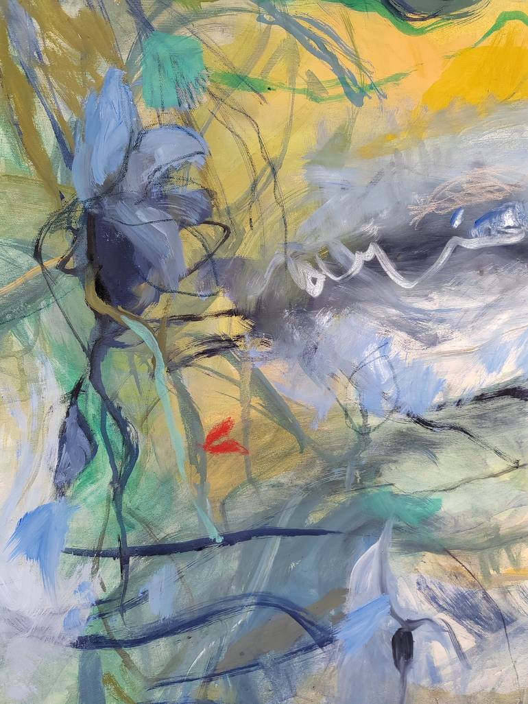 Original Abstract Expressionism Garden Painting by luciana mangione