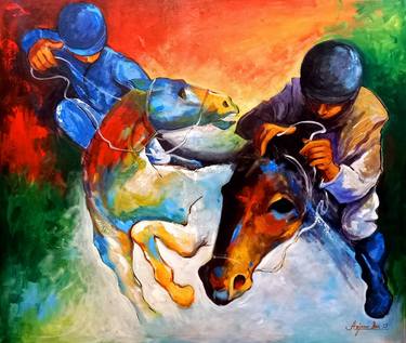 Original Art Deco Horse Paintings by Arjun Das