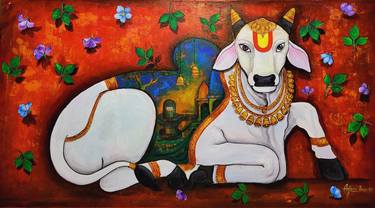 Original Conceptual Cows Paintings by Arjun Das