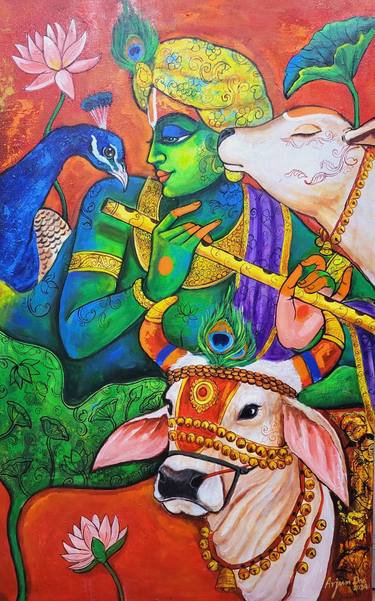 Original Art Deco Religion Paintings by Arjun Das