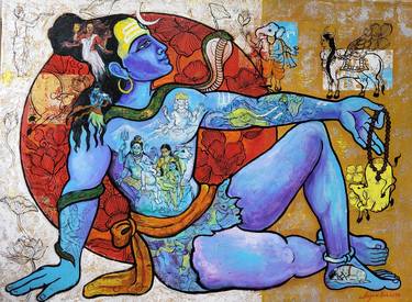 Original Art Deco Religion Paintings by Arjun Das