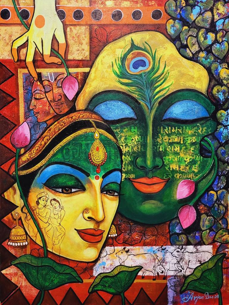 Original Art Deco Religion Paintings by Arjun Das