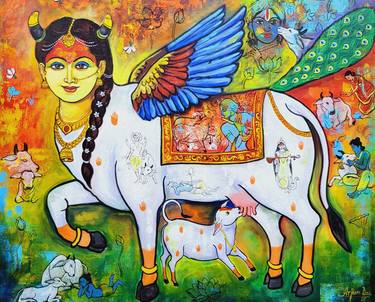 Original Contemporary Classical Mythology Painting by Arjun Das