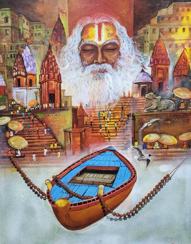 Original Contemporary Cities Painting by Arjun Das