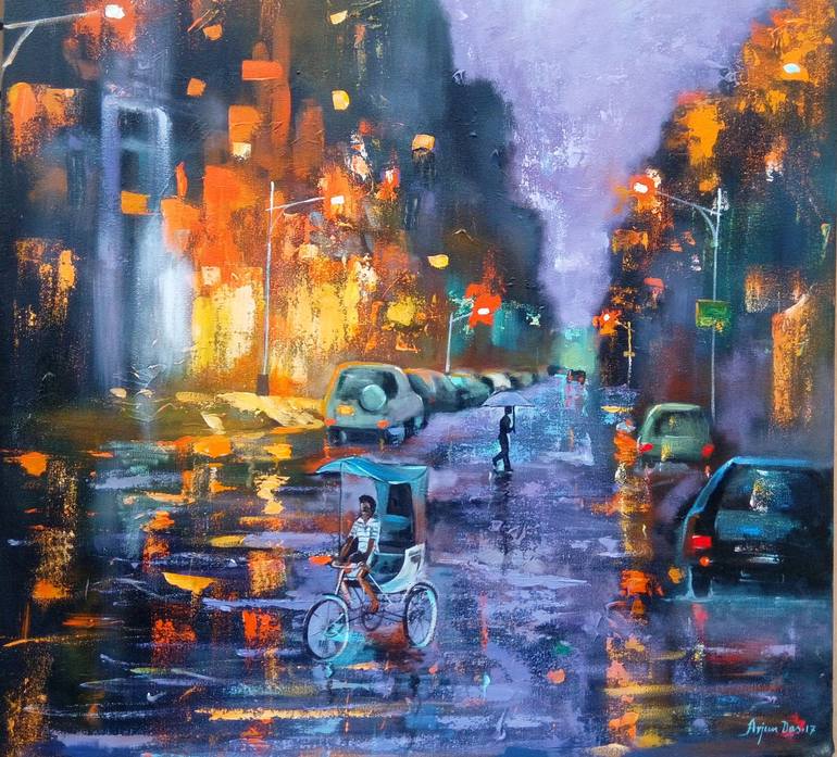 Rainy Day 2 Painting by Arjun Das Saatchi Art