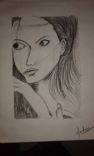 Original Women Drawing by kanchan gadade