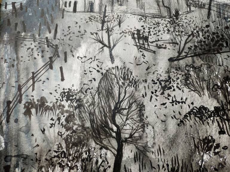 Original Landscape Drawing by Natalia Andrushaewa