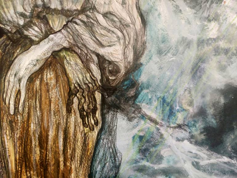 Original Expressionism People Drawing by Natalia Andrushaewa