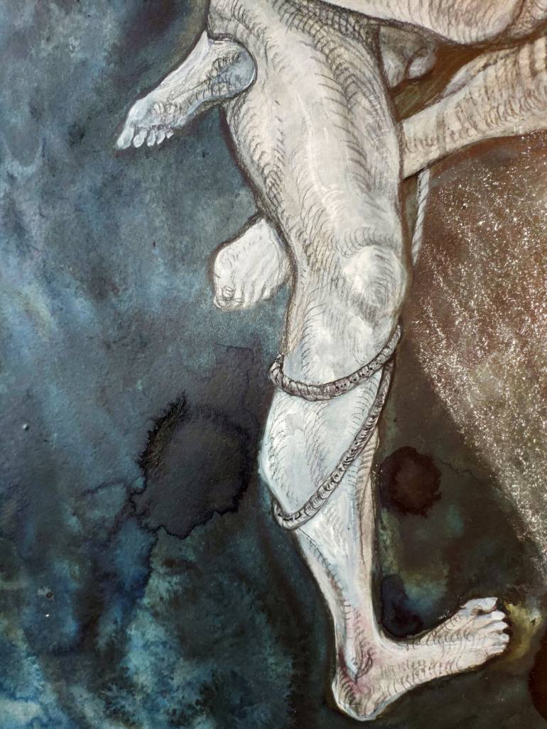 Original Expressionism Erotic Drawing by Natalia Andrushaewa
