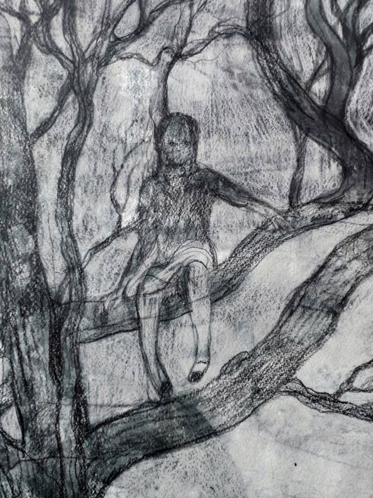 Original Abstract Expressionism Landscape Drawing by Natalia Andrushaewa