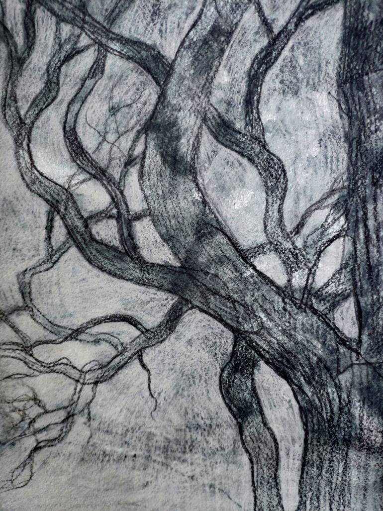 Original Abstract Expressionism Landscape Drawing by Natalia Andrushaewa