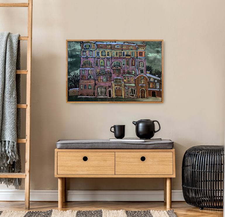 Original Expressionism Cities Drawing by Natalia Andrushaewa