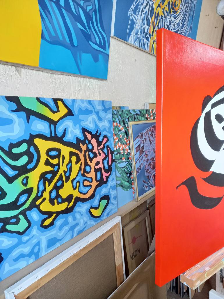 Original Abstract Love Painting by Oleksandr Lekomtsev