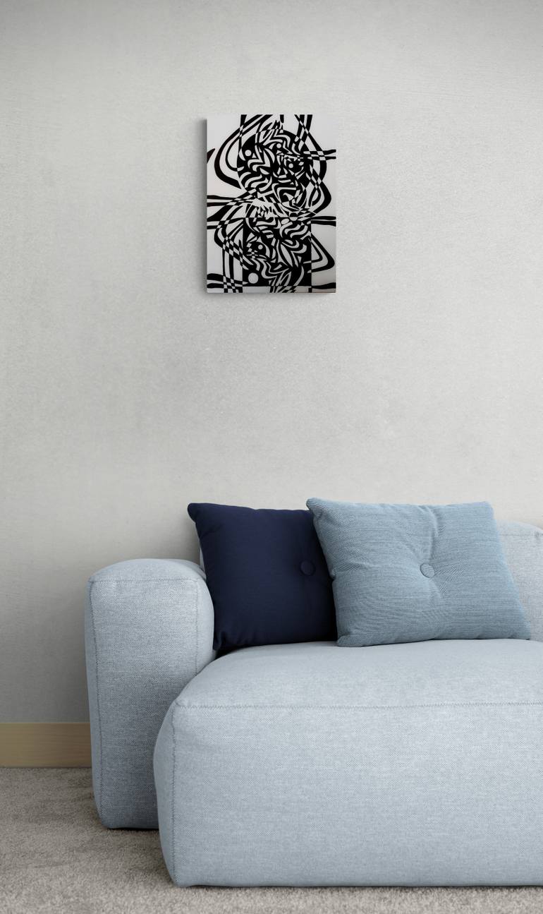 Original Abstract Expressionism Outer Space Drawing by Oleksandr Lekomtsev