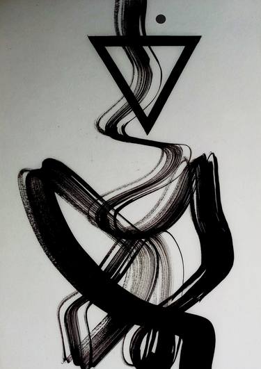 Original Abstract Expressionism Calligraphy Drawings by Oleksandr Lekomtsev