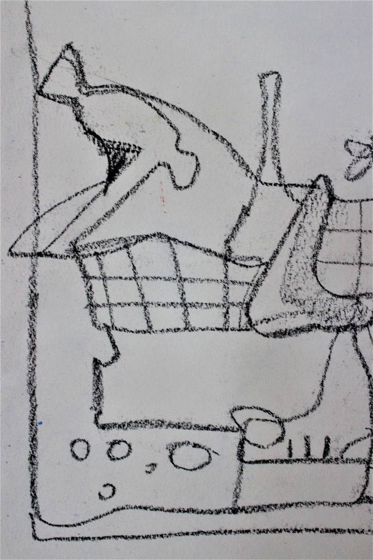 Original Abstract Expressionism Still Life Drawing by Saida Zahidova