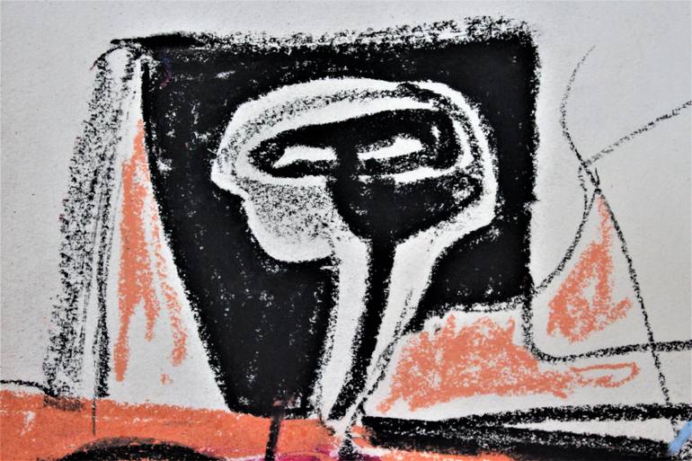 Original Abstract Expressionism Beach Drawing by Saida Zahidova