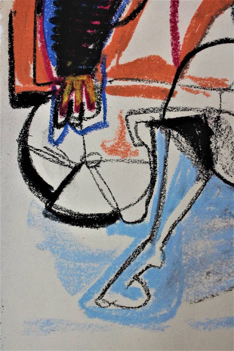 Original Abstract Expressionism Beach Drawing by Saida Zahidova