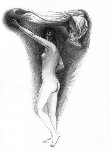 Original Figurative Nude Drawings by Giuseppe Medagli