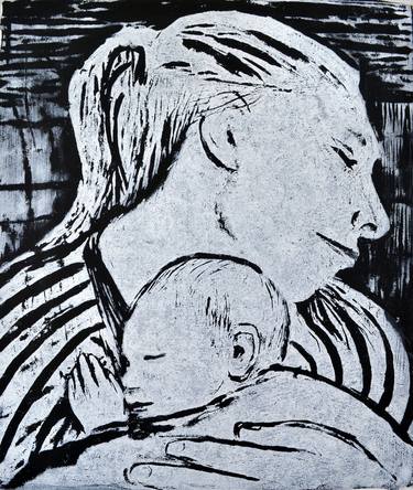 Original Expressionism Family Printmaking by Corinna Button