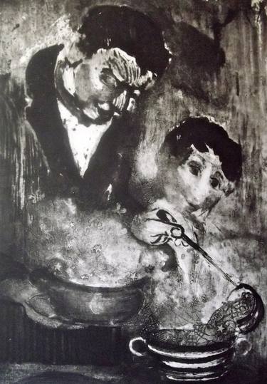 Original Expressionism People Printmaking by Corinna Button