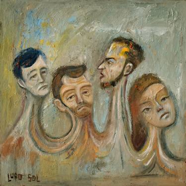 Original painting serious brothers and sister thumb