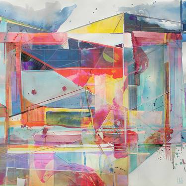 Print of Modern Abstract Mixed Media by Helt Sort