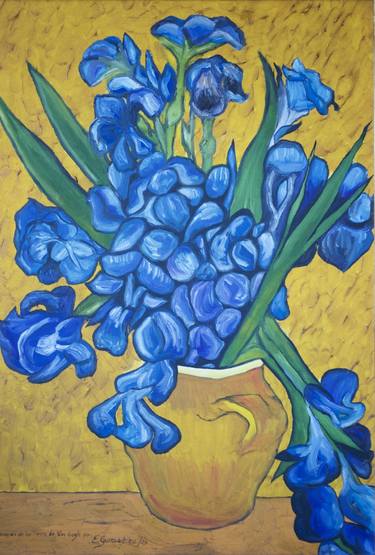 Replica Of Iris By Vincent Van Gogh Painting By Edgardo Gonzalez