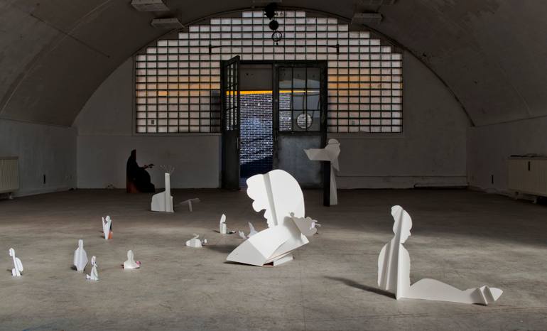 Original Cubism People Installation by Andrea G Artz