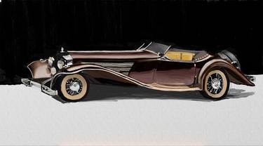Print of Art Deco Car Digital by Rhys Ashton