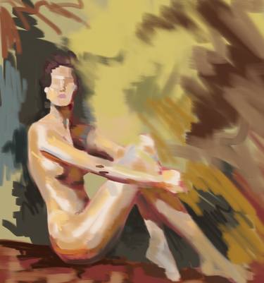 Original Abstract Expressionism Nude Digital by Rhys Ashton