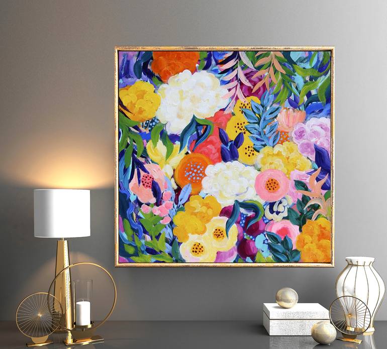 Original Expressionism Floral Painting by Martina Boycheva