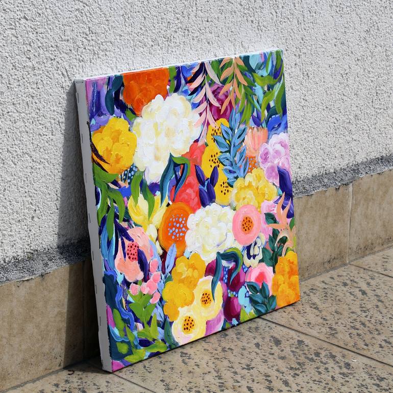 Original Expressionism Floral Painting by Martina Boycheva