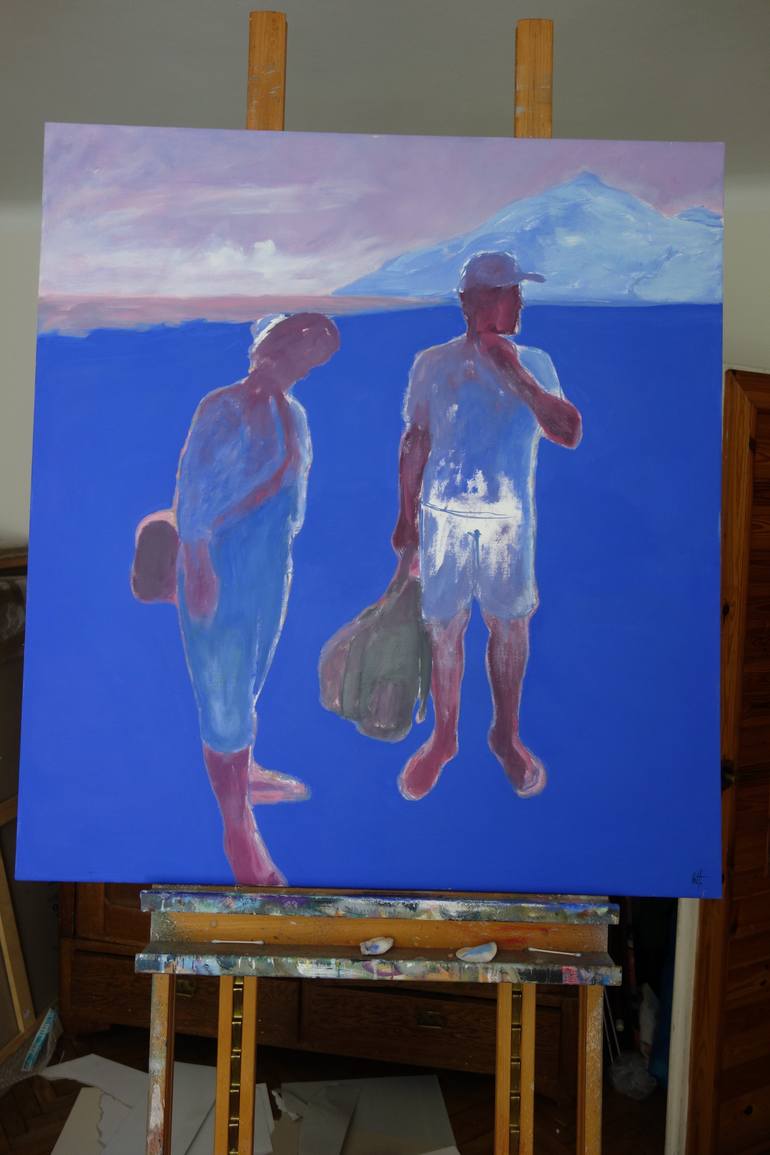 Original Figurative Outer Space Painting by Wojtek Herman