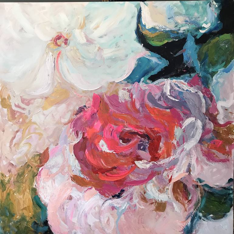 Original Abstract Expressionism Floral Painting by Beth Clary Schwier