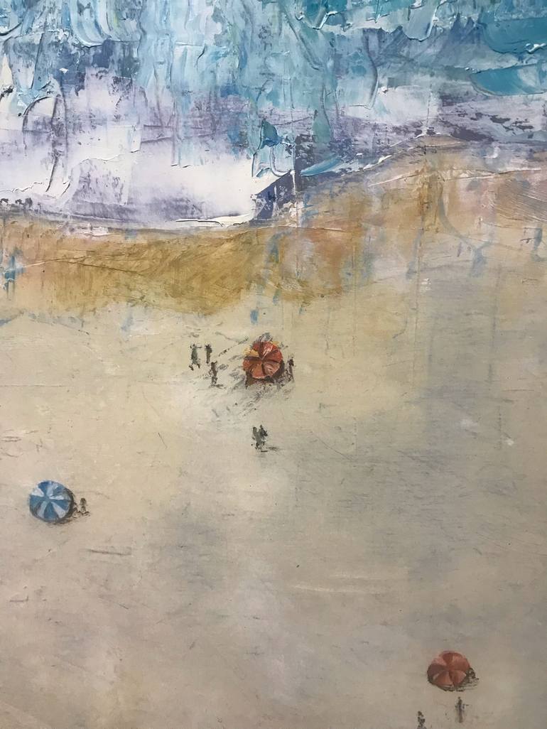 Original Abstract Expressionism Beach Painting by martha escondeur