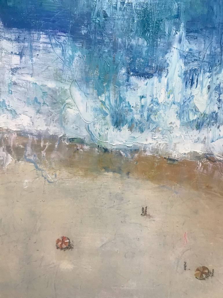 Original Abstract Expressionism Beach Painting by martha escondeur