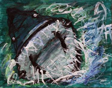 Original Abstract Expressionism Fish Paintings by Moda Monterotti