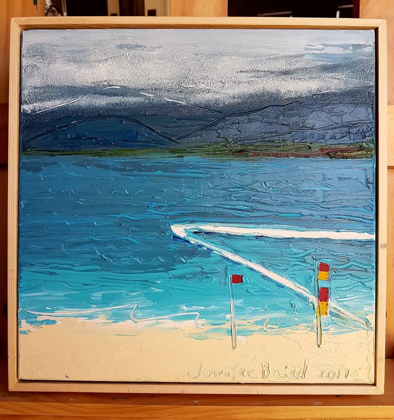 Original Impressionism Beach Painting by Jennifer Baird