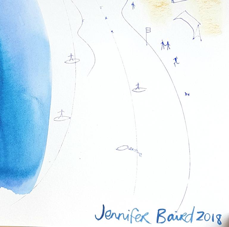 Original Expressionism Seascape Printmaking by Jennifer Baird