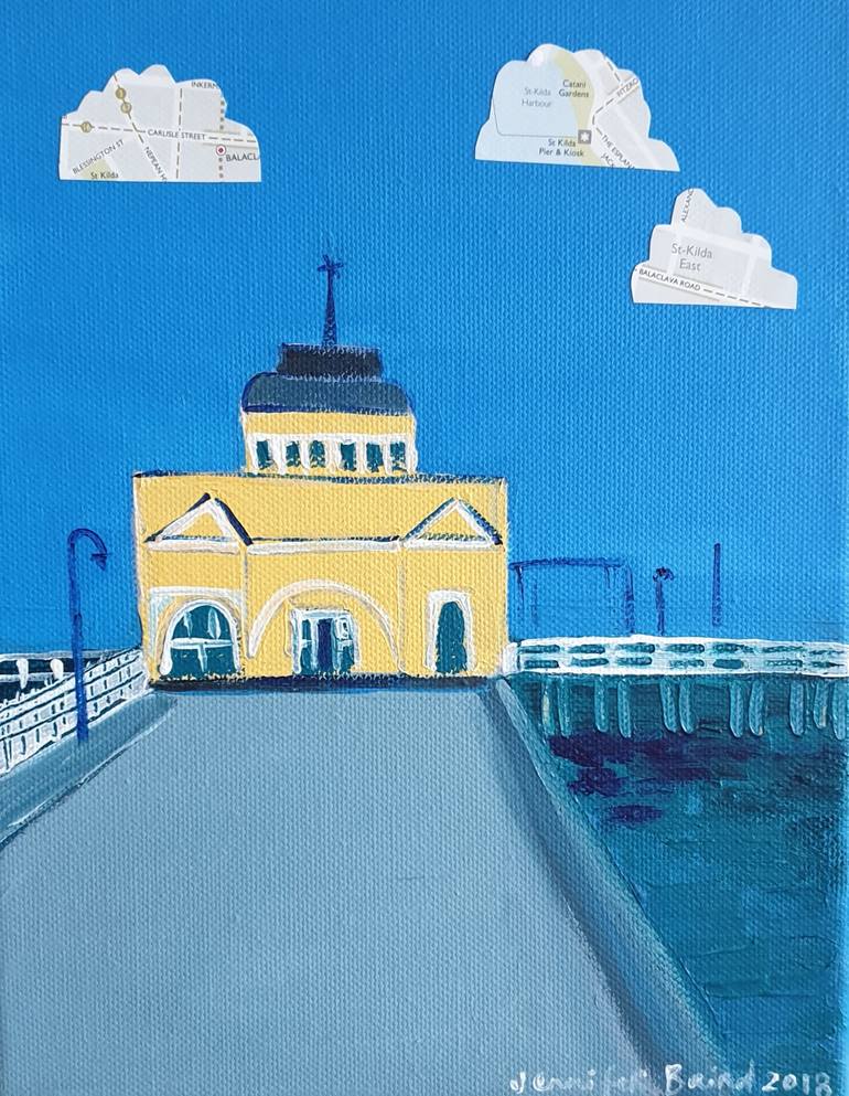 St Kilda Pier Painting By Jennifer Baird Saatchi Art