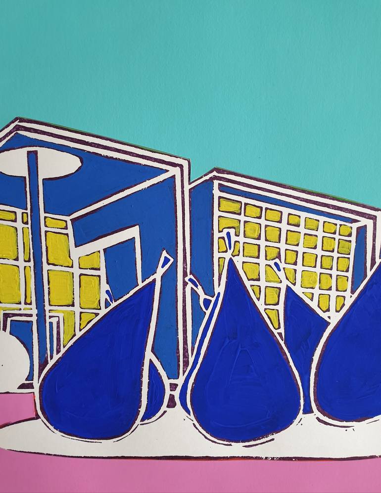 Original Pop Art Architecture Printmaking by Jennifer Baird